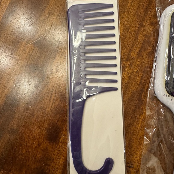 Monat Stylish Purple White Hair Brush Trio Combo Brush Round Brush zipper pouch - Picture 2 of 9